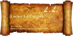 Lacko László névjegykártya